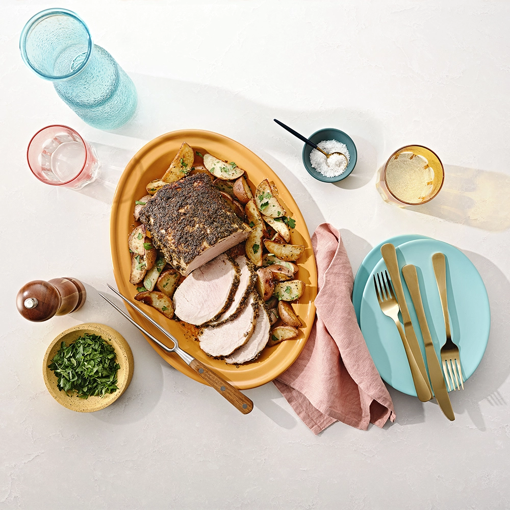 Balsamic Rosemary Pork Loin with Roasted Potatoes