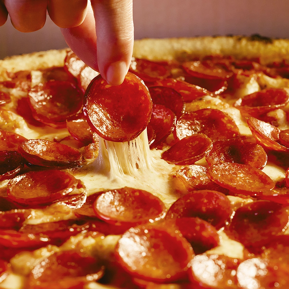 Grilled Pepperoni & Bacon Pizza with Hot Honey Drizzle