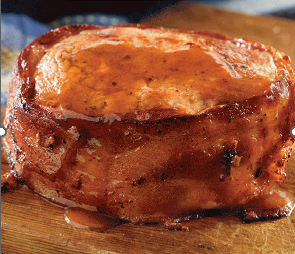 Bacon-Pork Chops with BBQ Glaze
