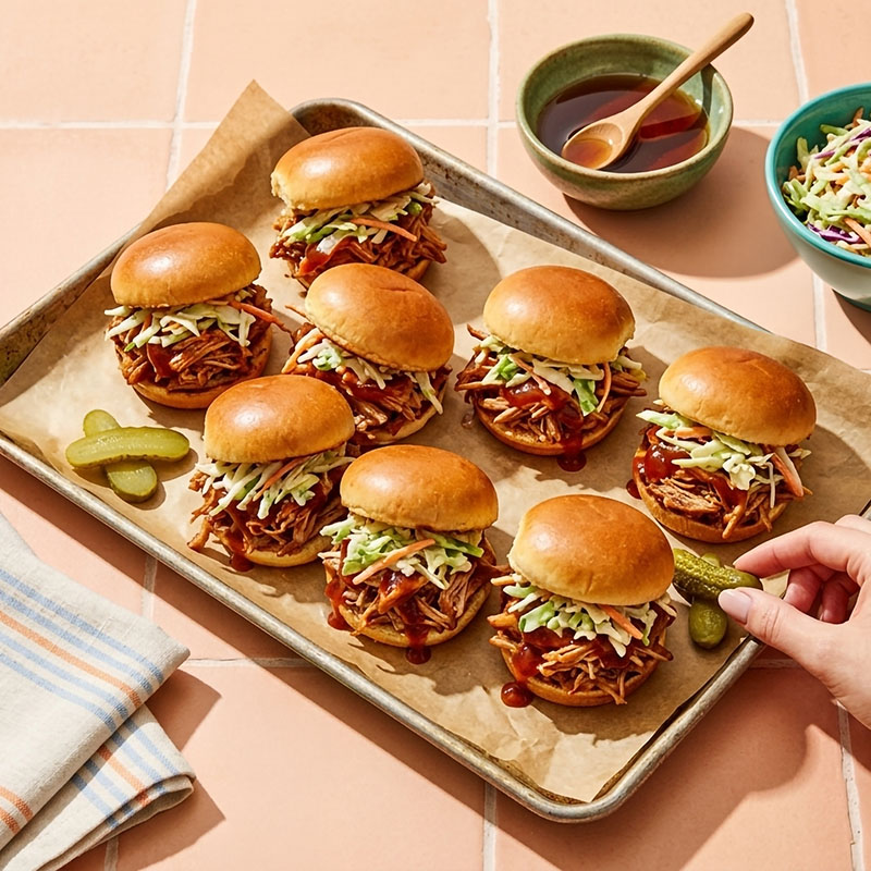 MAPLE & CHIPOTLE PULLED PORK SLIDERS