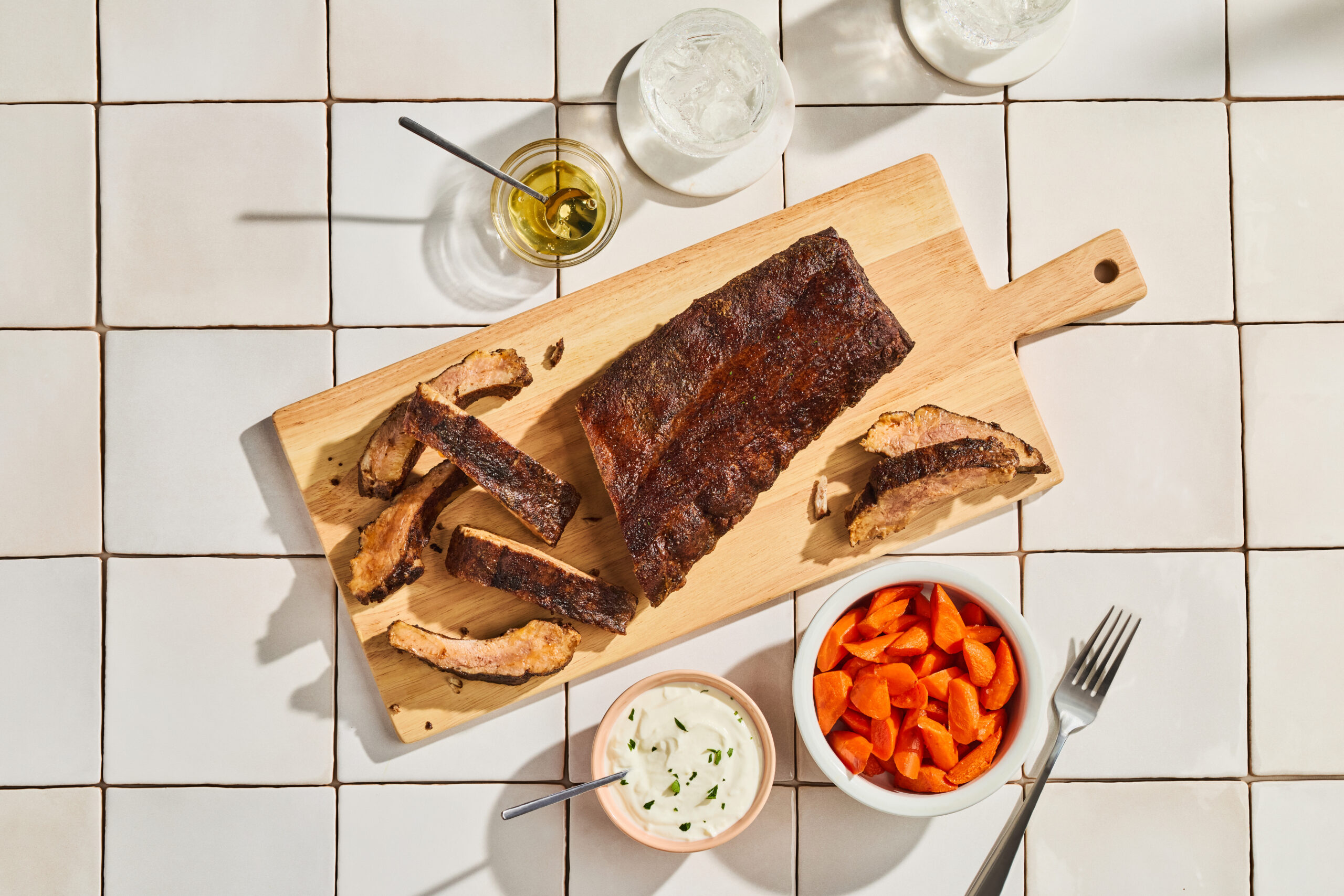 LEBANESE 7 SPICE RIBS WITH ROASTED CARROTS AND GARLIC YOGURT​