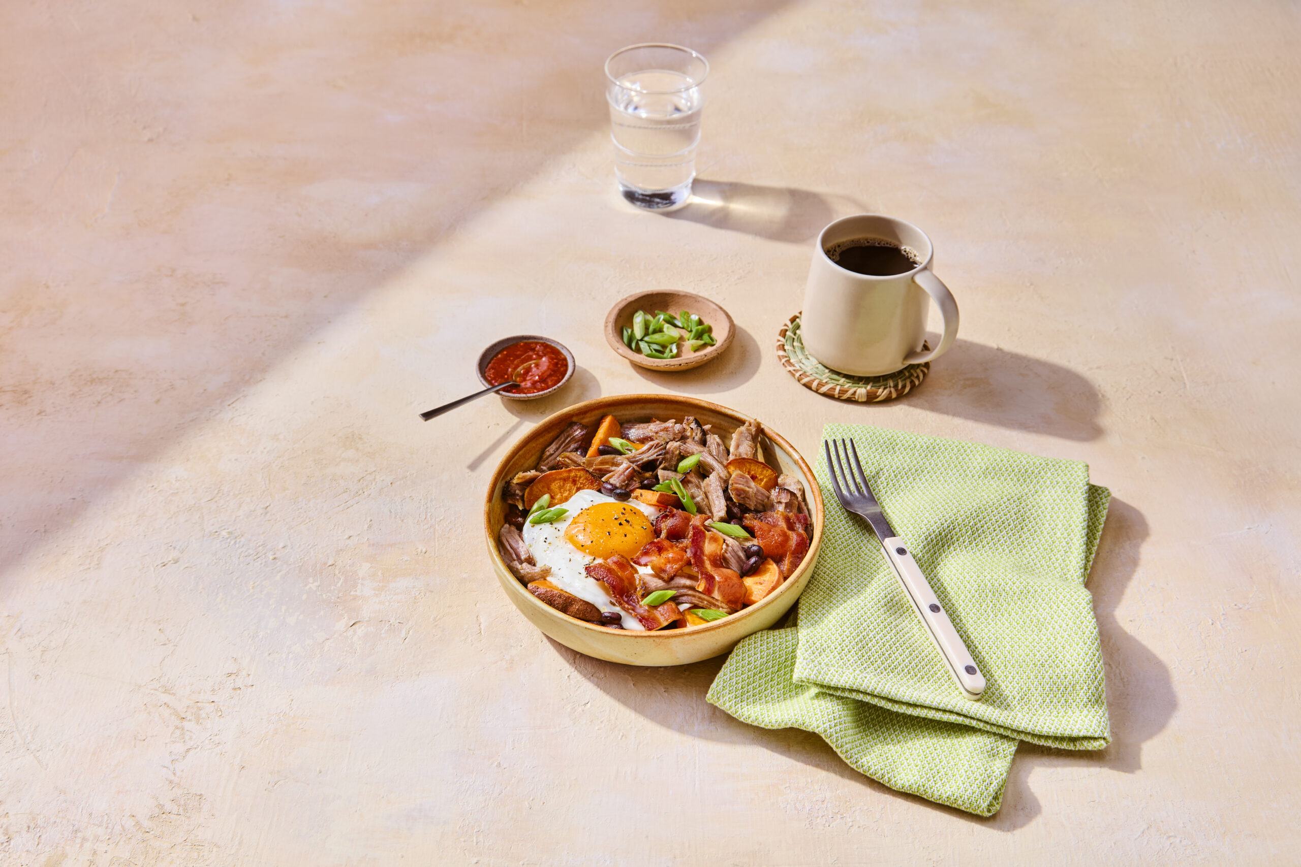 Pulled Pork and Sweet Potato Breakfast Bowl​