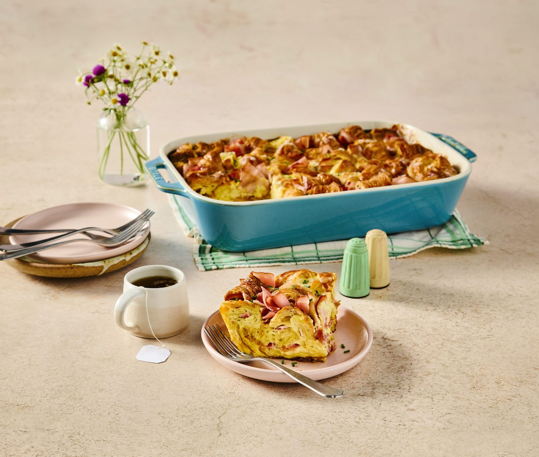 Ham, Egg and Cheese Croissant Bake